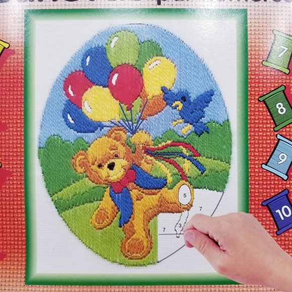 Embroidery by Numbers Kit Teddy Bears/Balloons-NWT - Picture 3 of 8